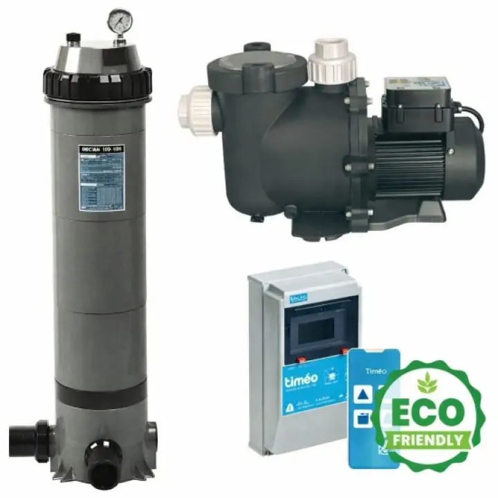 Kit filtration avec pompe vitesse variable + Filtre + Coffret TIMEO 80 m3