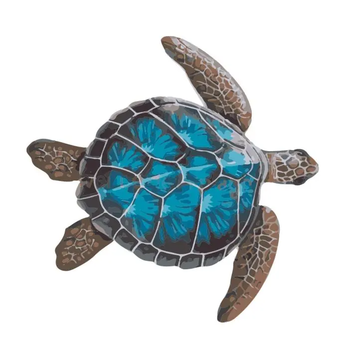 Décoration auto-collante Tortue bleu