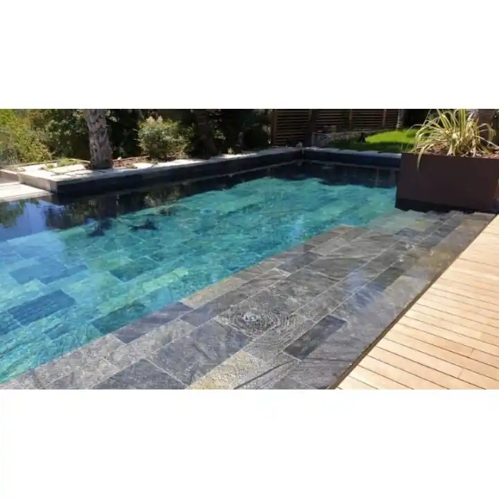 Dalle de piscine en pierre de Bali SILVER/GREEN 40 x 60 cm