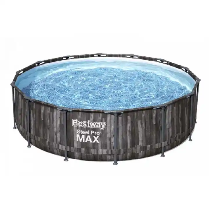 Piscine tubulaire Power Steel ronde bois rustique 427 x 107 cm
